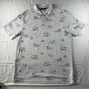 Travis Mathew Mens Polo Size L Independence Day 4th Of July Fireworks&Boats 401